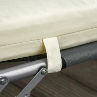 Outsunny Set of 2 Sun Lounger Cushions, Replacement Cushions for Rattan Furniture with Ties, 196 x 55 cm, Cushion ONLY, Cream White(m-8)