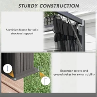 Outsunny 3 x 3m Aluminium Frame Pergola, with Retractable Roof - Dark Grey(m-6)