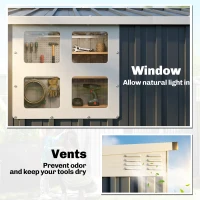 Outsunny 7.6 x 4ft Garden Metal Shed, Outdoor Storage Shed with Window, 2 Vents and Lockable Door for Garden, Patio, Dark Grey(m-7)