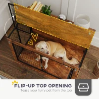 PawHut Dog Crate Furniture with Openable Top, Two Doors, for Large Dogs, Rustic Brown(m-5)