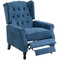 HOMCOM 150° Reclining Vintage Armchair, with footrest, Royal Blue(m-11)