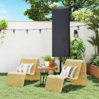 Outsunny Garden Parasol Cover with Rod, Zipper, Dark Grey(m-9)