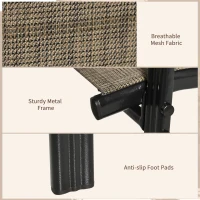 Outsunny Set of Four Stackable Mesh Seat Chairs - Mixed Brown(m-6)
