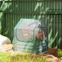 Outsunny 61 x 61cm Garden Planter Bed, with Cover - Green(m-8)