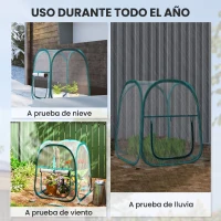 Outsunny Mini Invernadero Plegable Pop-up Invernadero de Exterior con Puerta Enrollable y Cubierta Transparente(m-7)