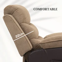 HOMCOM Overstuffed Corduroy Electric Lift Recliner Chair - Brown(m-6)