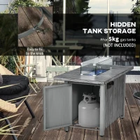 Outsunny 50,000 BTU Gas Fire Pit Table with Cover and Glass Screen - Grey(m-6)