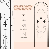 Outsunny Metal Trellis Set of 2, Garden Trellis for Climbing Plants Support Frames, Scrolls Design(m-6)