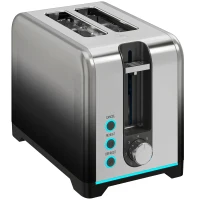 HOMCOM 2 Slice Toaster with 7 Browning Levels, Reheat, Defrost and Cancel Functions(m-1)