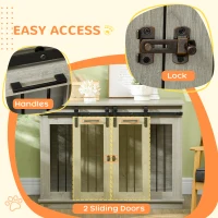 PawHut Dog Crate Furniture for Large Dogs, Double Dog Cage for Small Dogs, with Divider - Grey(m-6)