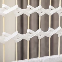 HOMCOM Biombo Separador de Ambientes de 6 Paneles Plegable de Cuerda de Papel 160x170cm Decoración para Dormitorio Blanco(m-7)
