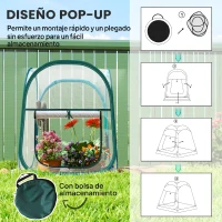 Outsunny Mini Invernadero Plegable Pop-up Invernadero de Exterior con Puerta Enrollable y Cubierta Transparente(m-4)