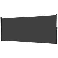Outsunny Retractable Side Awning, Outdoor Privacy Screen for Garden, Hot Tub, Balcony, Terrace, Pool, 400 x 160cm, Black(m-11)