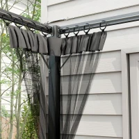 Outsunny 3 x 3m Aluminium Frame Pergola, with Retractable Roof - Dark Grey(m-8)