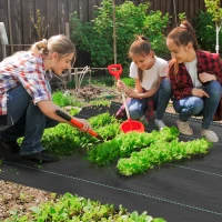 Outsunny 2m x 90m Weed Control Membrane, Heavy Duty Weed Control Barrier Fabric, 90gsm Ground Cover for Patios, Garden, Flower beds, Landscaping(m-2)