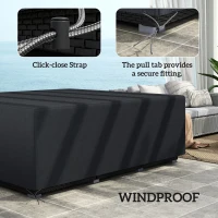 Outsunny 600D Oxford Outdoor Garden Furniture Sofa Set Cover, Waterproof Anti-UV Rattan Sun Lounger Protection Protector Cover, 225L x 210W x 70Hcm, Black(m-6)