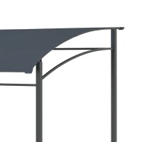 Outsunny 2.2 x 1.5 m BBQ Grill Gazebo Tent, Garden Grill with Metal Frame, Curved Canopy and 10 Hooks, Outdoor Sun Shade, Grey(m-9)