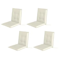 Outsunny Set of Four Padded Garden Seat Cushions - White(m-11)