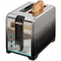 HOMCOM 2 Slice Toaster with 7 Browning Levels, Reheat, Defrost and Cancel Functions(m-11)