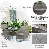 Outsunny Five-Pieces Rattan Dining Set - Light Grey(m-5)