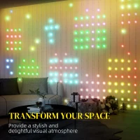 HOMCOM LED Curtain Lights, Smart Curtain Fairy Plug In, Colour Changing Wall Lights with Remote, App, Dynamic DIY Hanging Window String Lights for Bedroom Living Room, 3x3(m), 400 RGBIC LED(m-7)