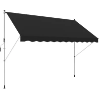 Outsunny 3x1.5m  Adjustable Outdoor Aluminium Frame Awning Black(m-10)