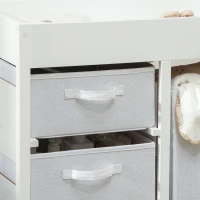 AIYAPLAY Baby Changing Unit with 4 Storage Drawers, Mat for Bedroom Nursery, 84 x 84.5 cm, White(m-7)