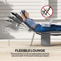 Outsunny Reclining Face Hole Sun Lounger - Dark Grey(m-4)