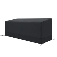 Outsunny Rectangular Patio Garden Furniture Cover Waterproof for 3 Seater Sofa Bistro Set, UV Resistant Protection 600D Oxford Fabric Rattan Lounge Clean Cover, 190 x 72 x 76cm, Black(m-11)