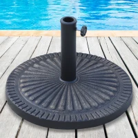 Outsunny 14kg Garden Parasol Base, Round Resin Sun Umbrella Base, Outdoor Umbrella Stand for 38mm or 48mm Outdoor Umbrella Poles, Bronze Tone(m-2)
