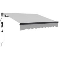 Outsunny 2.5 x 2m Electric Awning with Remote Controller, Aluminium Frame DIY Retractable Awning, UV30+ Sun Shade Canopy for Garden Patio Deck Door Window, Light Grey(m-1)