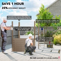 Outsunny 5 x 9ft Galvanised Metal Garden Shed with Foundation Kit, Outdoor Lean-to Shed, Tool Storage House for Garden, Brown(m-4)