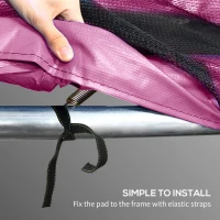 SPORTNOW 8FT Trampoline Spring Cover, Plastic Trampoline Pad Replacement with Elastic Cord, Waterproof, UV Resistant and Tear-Resistant, Pink(m-6)