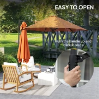 Outsunny 2.5m Rotating Cantilever Parasol - Orange(m-4)