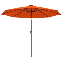 Outsunny 3 m Garden Parasol Umbrellas, Outdoor Sun Shade with 8 Ribs, Tilt and Crank Handle for Balcony, Bench, Garden, Orange(m-11)