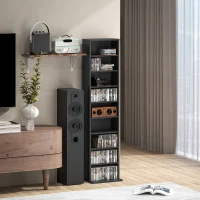 HOMCOM 260 Narrow CD Storage Unit - Black(m-9)