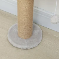 PawHut Wall Mounted Cat Shelves, Cat Climbing Wall with 4 Climbing Platforms, Jute Scratching Post and Toy Ball,180cm Tall, Light Grey(m-9)