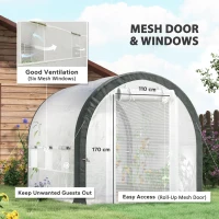 Outsunny 3 x 2(m) Walk-In Tunnel Greenhouse, with Accessories - White(m-4)