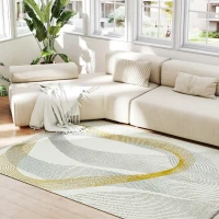 HOMCOM Modern Area Rug, Machine Washable Rug, Allergy-Friendly Floor Carpet for Living Room, Bedroom, Dining Room, Home Office, 170 x 120 cm, Cream White(m-9)