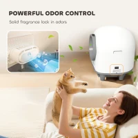 PawHut 80L Extra Large Self Cleaning Cat Litter Tray with APP Control, Safety Protection, Odor Removal, Rubbish Bag for Multiple Kittens(m-7)