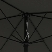Outsunny 3 x 2 m Garden Parasol Umbrella with Aluminium Pole, UPF 50+ Rectangular Outdoor Table Parasol Sun Shade with Crank & Push Button Tilt, Metal Ribs, Dark Grey(m-9)