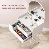 HOMCOM Three Drawer Compact Dressing Table - White(m-4)