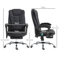 Vinsetto Six-Point Massage and Heated Office Chair - Black(m-3)