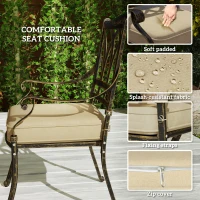 Outsunny Nine-Piece Cast Aluminium Garden Dining Set - Bronze Tone(m-5)