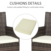 Outsunny 4 PC Rattan Chair Set, Patio Sofa Chairs Set, Cushioned Outdoor Rattan Furniture(m-6)