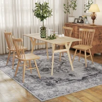 HOMCOM Vintage Area Rug, Non-Slip Washable Rug, Flannel Floor Carpet for Living Room, Bedroom, Dining Room, Home Office, 290 x 200 cm, Grey(m-9)