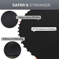 SPORTNOW Trampoline Replacement Mat with Spring Pull Tool, 42 V-Hooks, for 8ft Trampoline using 14cm Springs, Black(m-5)
