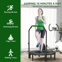 HOMCOM 40" Foldable Mini Fitness Trampoline, with Adjustable Foam Handle, Green(m-7)