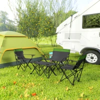 Outsunny Four-Piece Portable Picnic Table Set - Green(m-7)