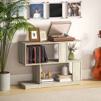 HOMCOM S-Shaped Side Table - Natural Wood Finish(m-6)